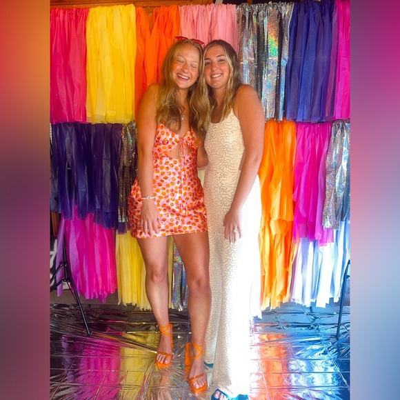 ASOS Orange heels with 4.5 inch heel and clear strap - Picture 4 of 7